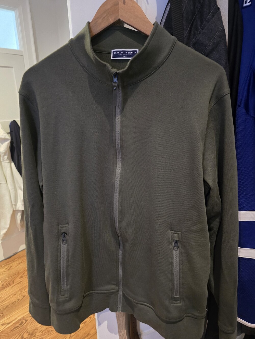 Charles Tyrwhitt Olive Green Zip-Up Jacket